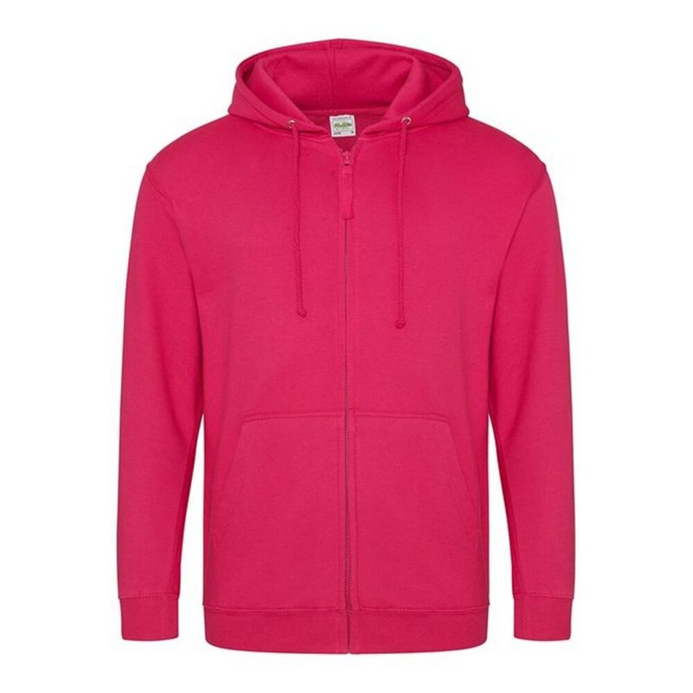 Awdis Plain Mens  Sweatshirt Hoodie Zoodie 18 Colours Szs  / Hot Pink